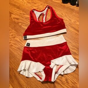 Kandi Kouture Red and White Velvet Set